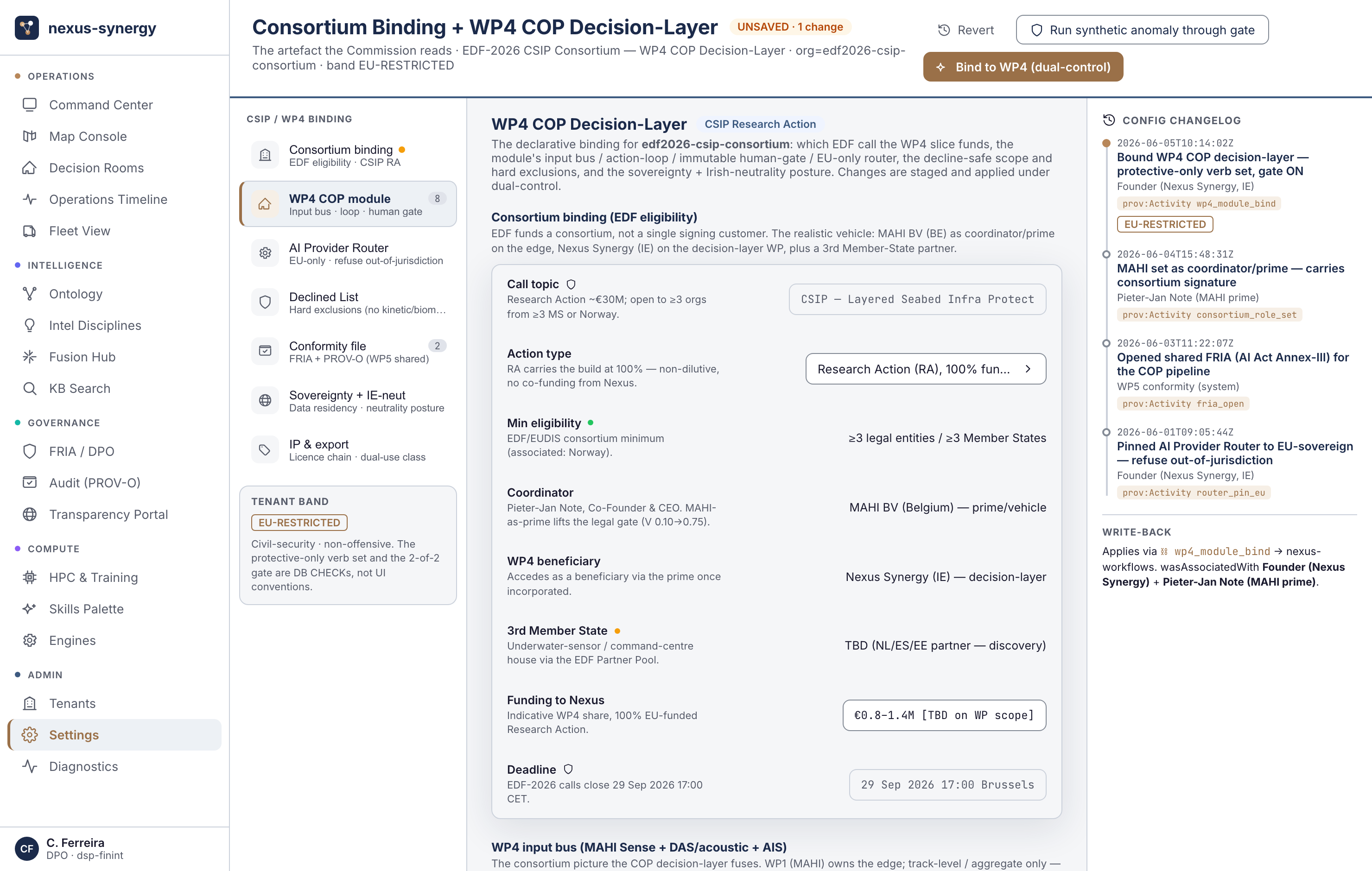 EDF-2026 / EUDIS · Integration / binding form
