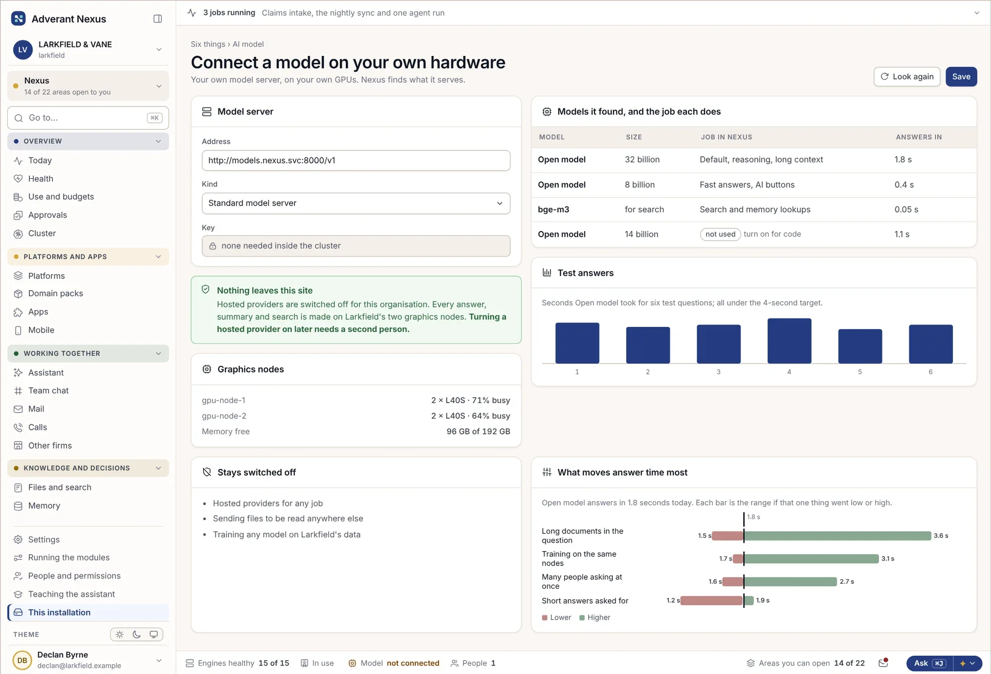 Connexion d'un modèle exécuté sur des nœuds graphiques locaux